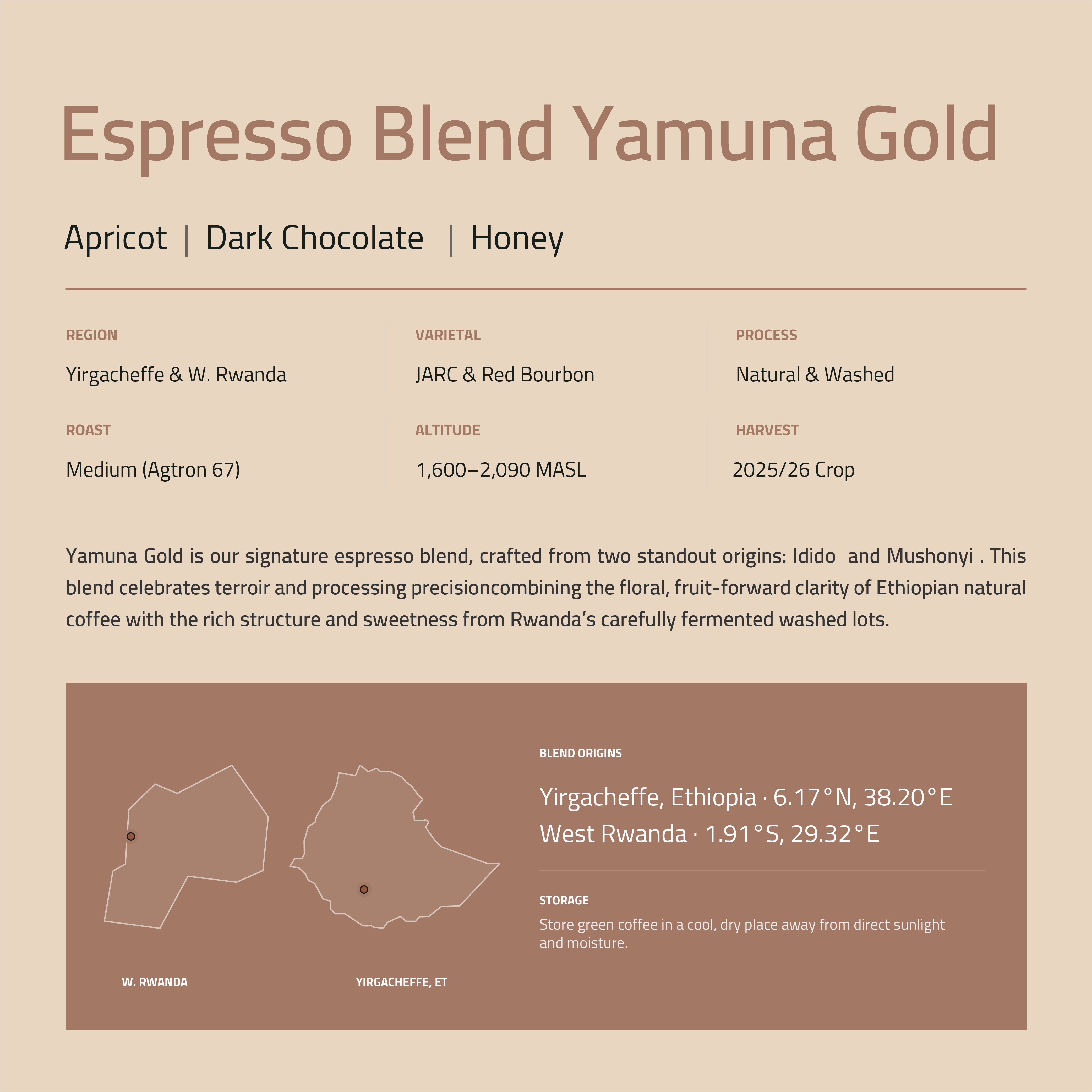 Espresso Blend Yamuna Gold Roasted Coffee Beans